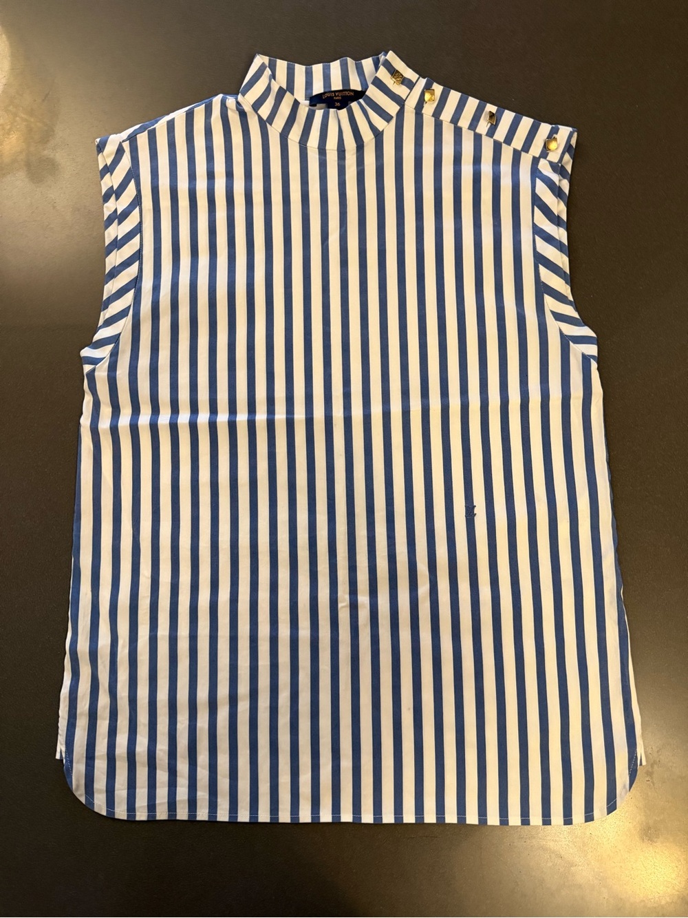 Louis Vuitton blue and white striped blouse